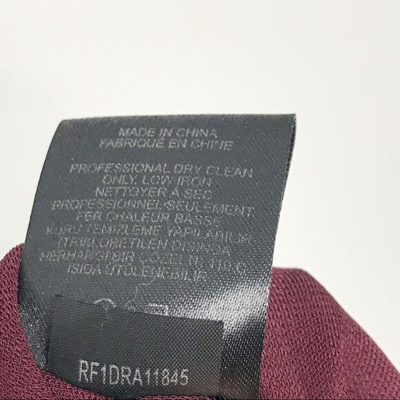 Tibi Size 0 Drapy Crepe Wrap Dress Burgundy Red Asymmetrical Hem Cocktail - Picture 8 of 8